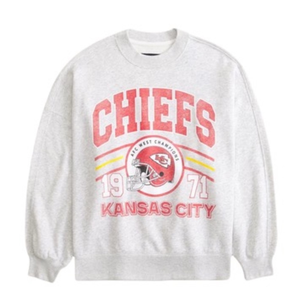 Abercrombie and Fitch Sunday Crewneck Sweatshirt Chiefs NFL, Size M